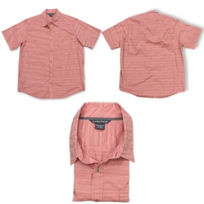 Exofficio Shirt Mens XL Heather Red Short Sleeve Button Up Side Pocket EUC - Image 1 of 4