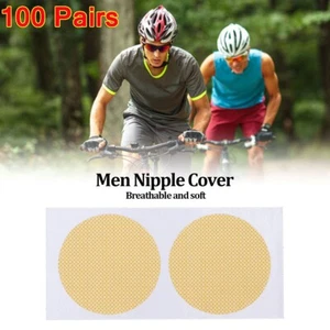 100Pair Men Nipple Cover Soft Breathable Portable Chafing Prevention Nipple Tape - Picture 1 of 14