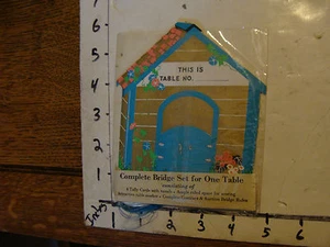 1932unused COMPELETE bridge set for one table DOG HOUSE 4 DOG CARDS, TASSELS etc - Picture 1 of 2