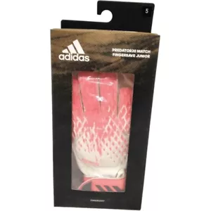 Predator Match Fingersave Youth Size 5 Goalkeeper Soccer Gloves White And Red - Picture 1 of 4
