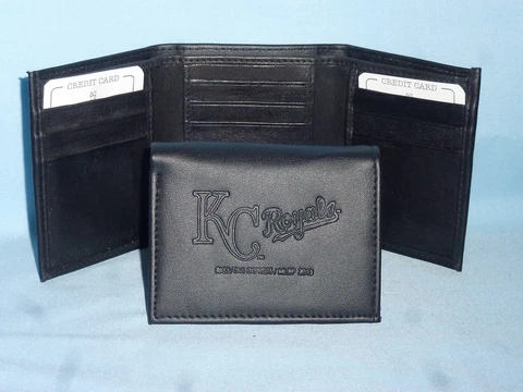 KANSAS CITY ROYALS   Leather TriFold Wallet    NEW    black 3  m3 Cover