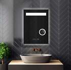 Led Lighted Frameless Smart Bathroom Mirror - Time/Temperature/Magnifying