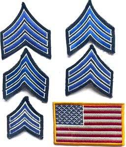 5 NEUE VINTAGE VERALTETE BESTICKTE STOFF POLIZEI SARGENTS PATCHES 4 GROSS 1 KLEIN - Bild 1 von 4