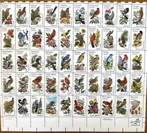 US SCOTT #1953-2002, MNH FULL STAMP SHEET OF 50 STATE BIRDS AND FLOWERS