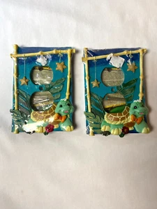 Zootles Set of 2 Outlet Covers Turtle Bamboo Bowtie Adorable Accent - Picture 1 of 4