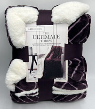 Life Comfort Ultimate Throw Blanket Luxurious Faux Fur Reversing To Plush 60x70"
