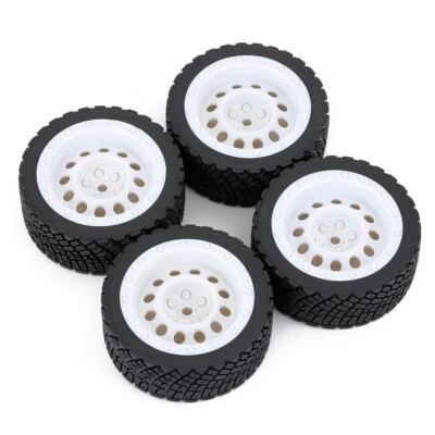 4PCS 12mm Hex 67mm RC Car Rubber Tires Wheel for 1/10 Rolly WLtoys 1/14 144001 - Image 1 of 4