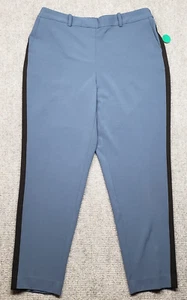 Worthington Pants Womens M Blue Black Stripe Elastic Pull On Straight Leg New - Picture 1 of 13