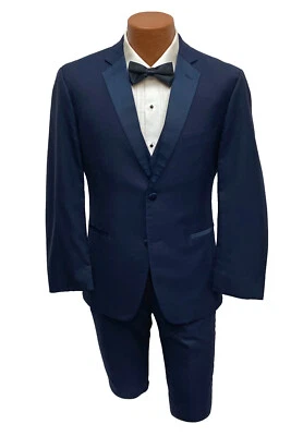 Men's Ike Behar Navy Blue Tuxedo with Pants Slim Fit 38R Pants 28Wx30L - Image 1 of 4