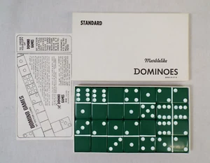 Vintage Puremco Marblelike Dominoes #616 Kelly Green Standard Domino Set In Box - Picture 1 of 12