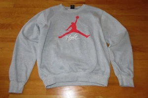 Nike AIR MICHAEL JORDAN "Flight" CHICAGO BULLS (XL) Sweatshirt GRAY - Picture 1 of 2