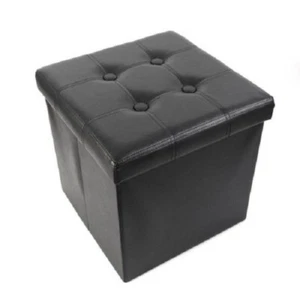 Folding stool with storage space,supported weight 150 kg,38X38X38 cm,TB75 BLACK - Picture 1 of 4