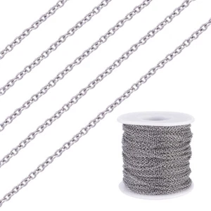 164Feet(50m)/roll Stainless Steel Cable Chains Soldered Necklace Links 2x0.5mm - Picture 1 of 5