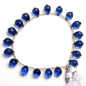 Tanzanite Color Quartz 10x7 mm Size Faceted Teardrop Briolette 7" Strand - Picture 1 of 5