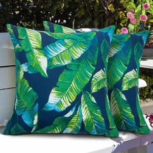 Patio Pillow with Insert 18"x18" Set of 2 Fade-Resistant Outdoor Indoor Cushi... - Picture 1 of 6