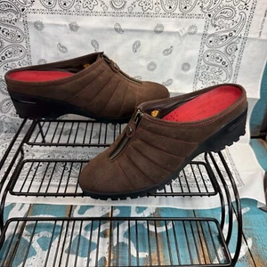 Cole Haan Brown Suede Mules Slip On Shoes D20657 Women's Size 7.5B - Picture 1 of 9