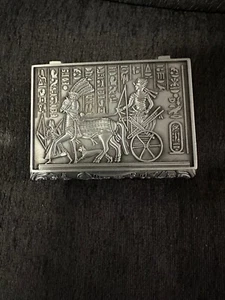 Vintage Metal Pharaonic Jewelry Box, Engraved by Egyptian - Picture 1 of 4