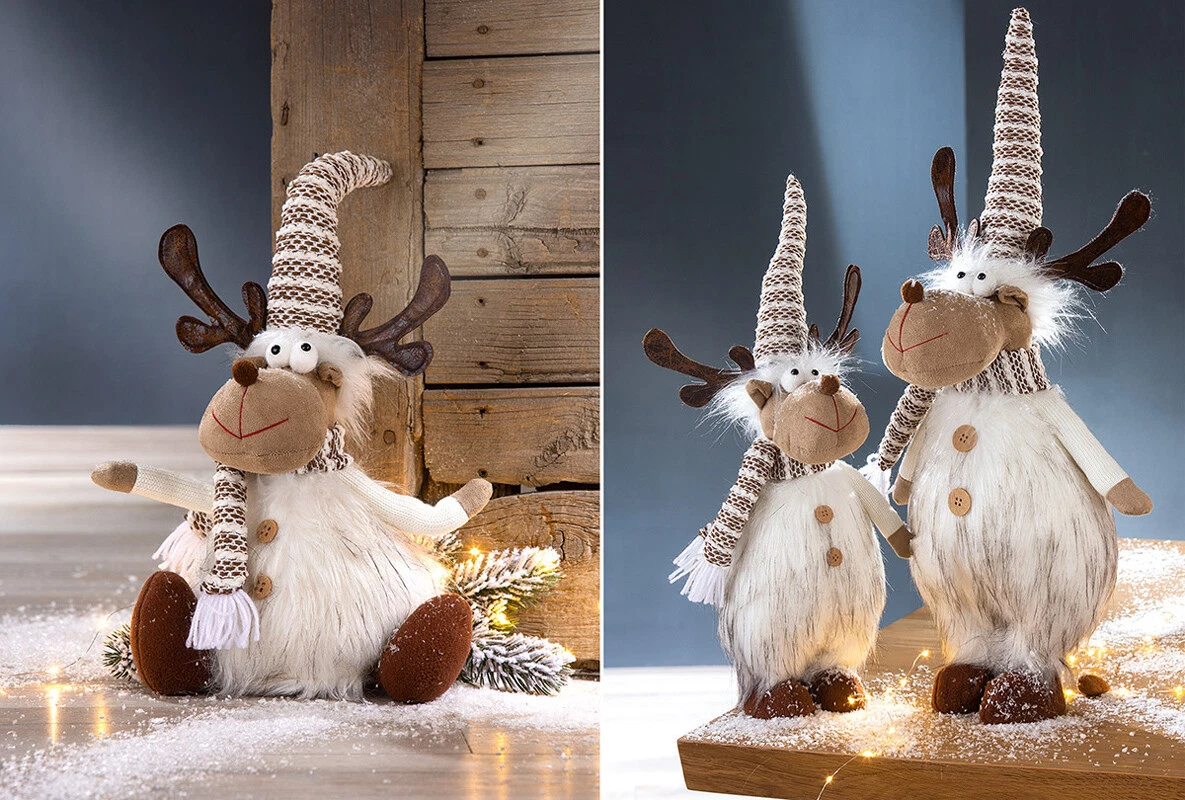 BEMIRO Elch Plüschtier „Mads“ Mit Schal – Ca. 20 Cm Groß, Weiches Kuscheltier Für Weihnachtsdeko Oder Geschenk