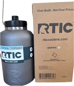 RTIC One Gallon Vacuum Insulated Jug (Graphite Matte) STAINLESS STEEL - Picture 1 of 1