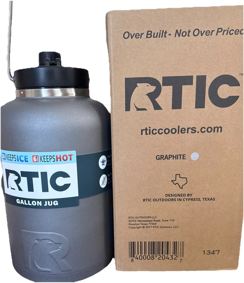 RTIC Brocca Isolata Sottovuoto da Un Gallone (Grafite Opaca) ACCIAIO INOX - Immagine 1 di 1