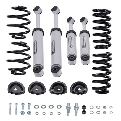 Kit de reducción de caída trasera delantera de 5" para amortiguadores + resortes Chevy C10 1963-1972 Foto 1 de 4