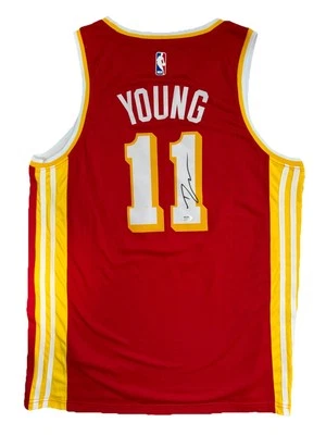 TRAE YOUNG signed autographed Red ATLANTA HAWKS Jersey w/ COA PSA DNA AP22183 - Image 1 of 4