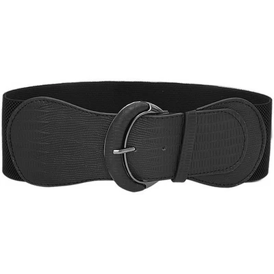 VANANA Elastic Waist Belt Black Vintage Corset Stretchy Belt Leather Waistband - image 1 of 4