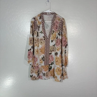 Vestido Maaji Para Mujer Pequeño Floral Boho Túnica Top Manga Larga Natación Playa Piscina Foto 1 de 4