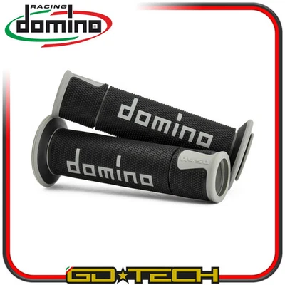 MANOPOLE DOMINO A450 MOTO SCOOTER STRADALI Nero Grigio ON ROAD RACING Forate - Immagine 1 di 2