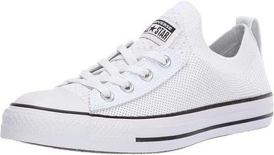 匡威 Converse Chuck Taylor All Star 针织海岸线白色黑色一脚蹬女式 9 码 — 第 1/4 张图片