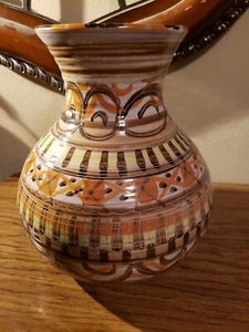 Raymor Italian Pottery Orange, Brown, Yellow Vase Italy - Picture 1 of 6