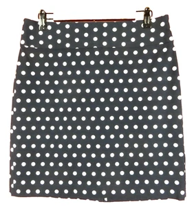 SK15014 NEW BANANA REPUBLIC Women Cotton Mini Skirt Polka Dot Navy Blue White 10 - Picture 1 of 6