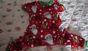 Süßer Knochen Pyjama Kostüm Hund Medium Polyester nie getragen Weihnachten Weihnachtsmann - Bild 1 von 3