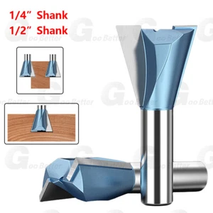 1/2 1/4 Shank TCT Dovetail Joint Router Bit Tenoning Wood Milling Cutter 2 Flute - Picture 1 of 25