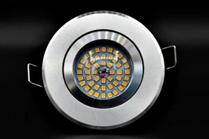 Juego de 10X Focos empotrados LED Aluminio cepillado redondo Punto de montaje giratorio Regulable GU10 - Imagen 1 de 8