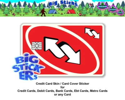 Uno Reverse/Draw 4 Card Credit Card SMART Sticker Skin Decal, Card Wrap - Image 1 of 4