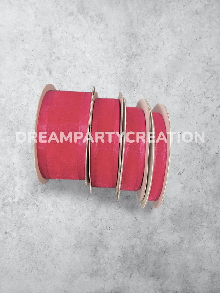 AZALEA Organza SATIN EDGE Sheer Ribbon 100% nylon Choose Size & Yardage - Image 1 of 1