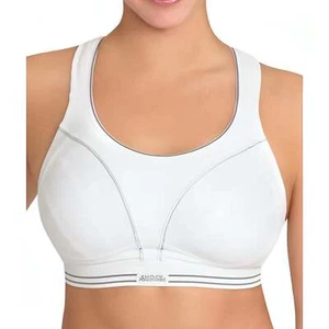 Shock Absorber Ultimate Run Womens Sports Bra White Support Seamless Padded - Picture 1 of 2