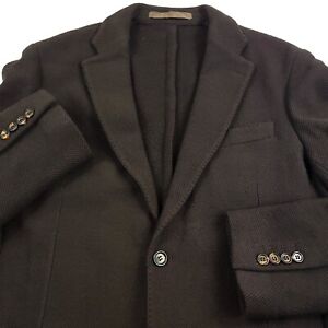 Eleventy Unconstructed Textured Knit Wool Blazer Jacket Mens (EU 54) US 44 Brown