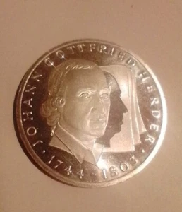 Münze 10 DM, Johann Gottlieb Herder 1803, In Münztasche, Sammlermünze - Bild 1 von 3