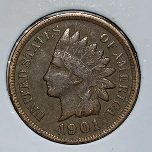 1901 Indian Head Cent Penny- VF/XF - Picture 1 of 7