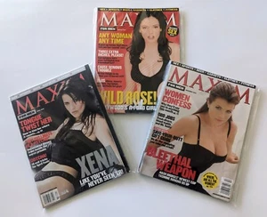 3 Maxim Magazines Xena Warrior Princess Lucy Lawless Yasmine Bleeth Rose McGowan - Picture 1 of 5