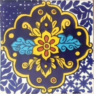 20 Tiles 6"x6" Mexican Ceramic hand made mosaic art individual tile #G-004 - Picture 1 of 1