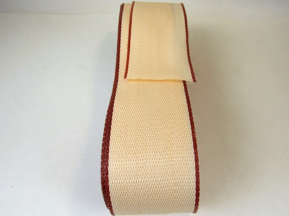 Lawn chair replacement webbing, 72ft new, 2 1/4 inch wide pinkish maroon edge   Foto 1 de 3