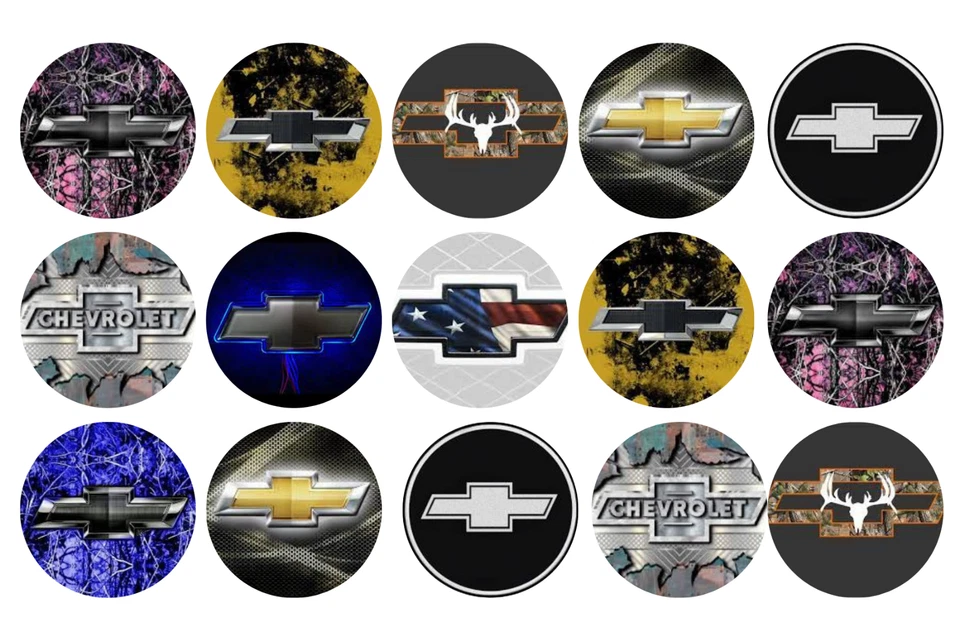 Imagens de tampa de garrafa, imagens de colar, imagens de círculo de 1 em, pré-cortadas, Chevy - Imagem 1 de 1
