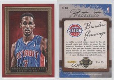 2013-14 Panini Court Kings Portraits Red Framed /25 Brandon Jennings #58