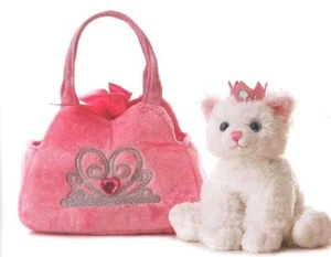 AURORA WORLD FANCY PALS PRINCESS CAT IN PINK CROWN BAG 20CM - Picture 1 of 1
