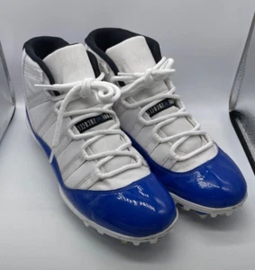 Size 13 - Air Jordan Retro 11 TD Football Cleats Royal Blue - VERY CLEAN - Picture 1 of 4