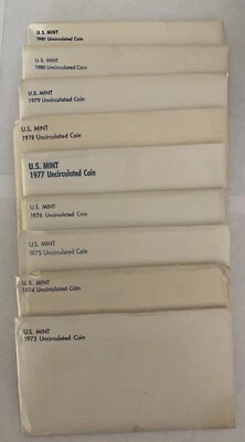 Uncirculated U.S. Mint coin sets 1970-1981, plus 1984 & 1987 - Image 1 of 3