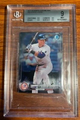 2017 Bowman Chrome Mini #32 Aaron Judge New York Yankees Beckett Graded Mint 9 - Image 1 of 2